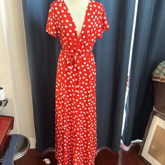 ☀️🆕BohoMaxi “Cinnamon” PolkaDot WrapDress NWT☀️ - Picture 6 of 17